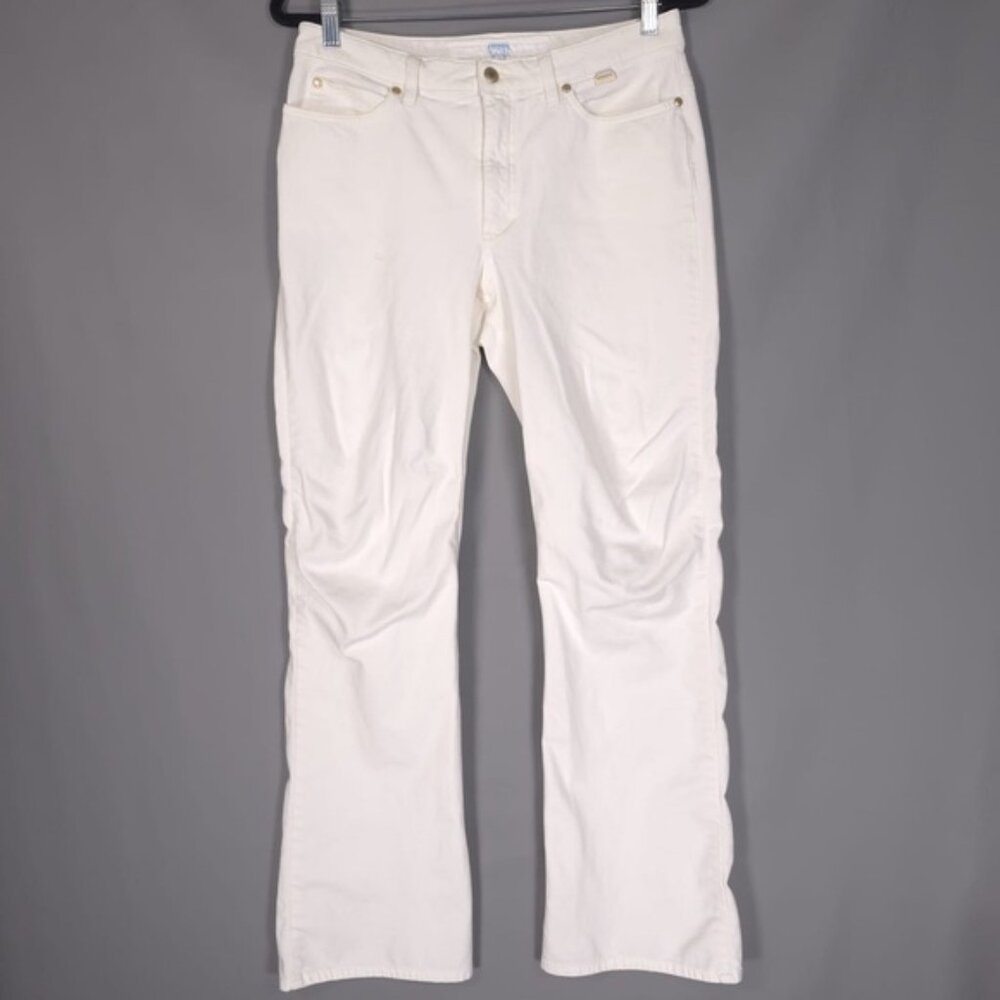 ESCADA SPORT Women ITALY🇮🇹MADE KATE Jeans BootCut Flare White Mid Rise Size 40